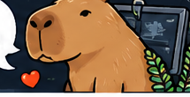 Vicces tanulási ikon: capybara-cheer