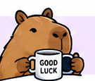Vicces tanulási ikon: capybara-coffee